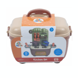 Set compacto de cocina con 19 herramientas esenciales, perfecto para aprender a cocinar, decorar y disfrutar de la cocina de manera divertida y segura.