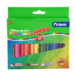Lápices Cera 12 Colores Triangulares Jumbo TORRE