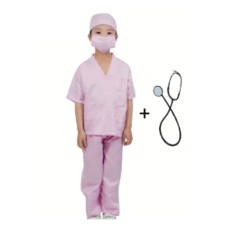 Disfraz Infantil Medico Cirujano Rosado T 4-5