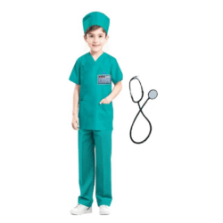 Disfraz Infantil Medico Cirujano Verde T 7-8