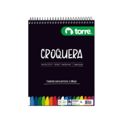 Croquera tamaño carta con 100 hojas de papel bond 80 gr. Perfecta para dibujar o escribir.