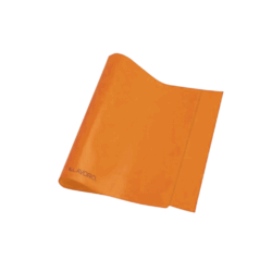 Forro College color naranjo de PVC para cuadernos escolares, resistente y ajustable.