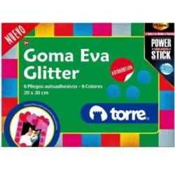 Carpeta Goma Eva Glitter Autoadhesiva 6 Colores TORRE