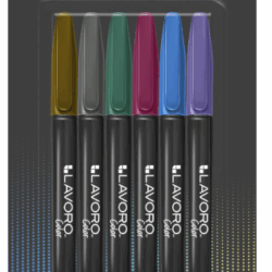 Marcador Permanente Metálico 6 Colores LAVORO