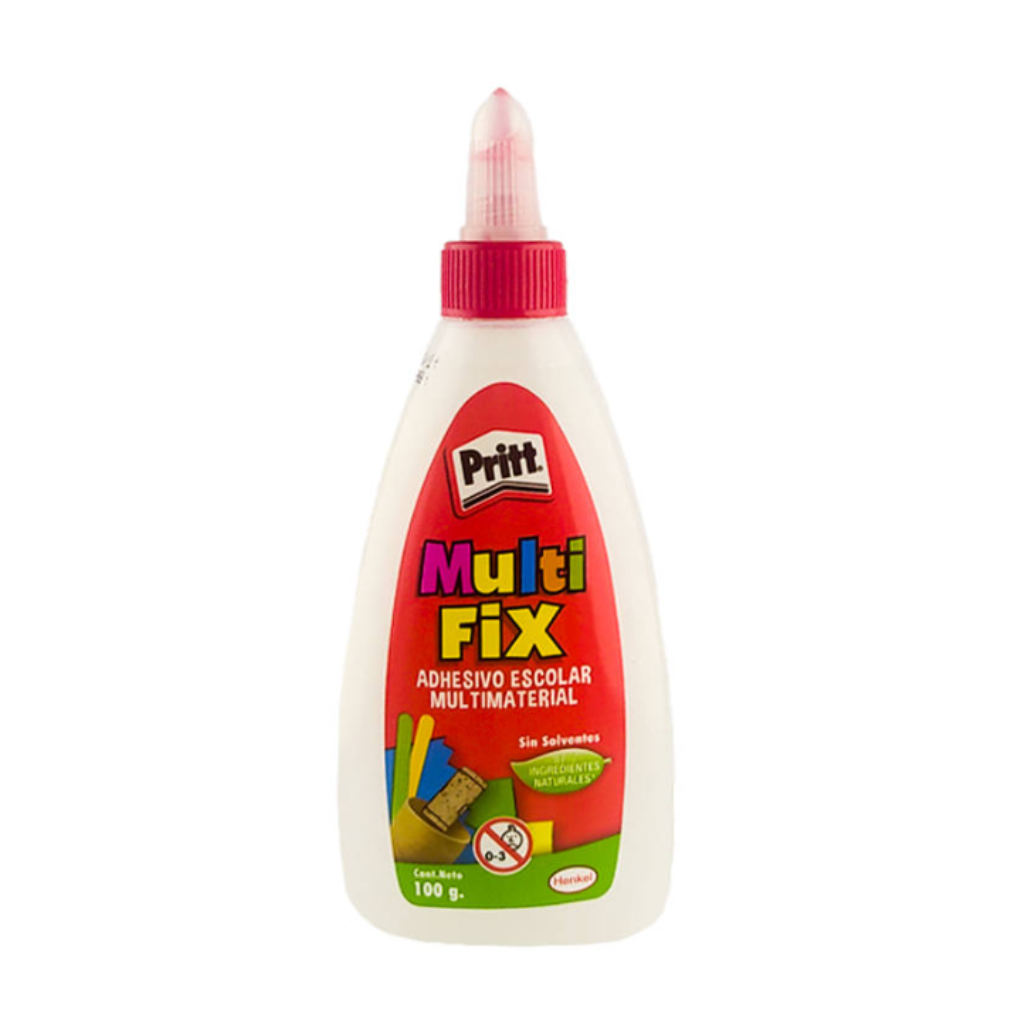 Adhesivo Multi Fix Transparente 100 grs, perfecto para pegar vidrio, plástico, madera y más. Acabado invisible, secado rápido y resistente.