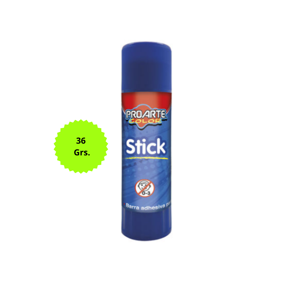Pegamento en barra de 36 g, no tóxico y de secado rápido. Ideal para manualidades, reparaciones y proyectos escolares sin ensuciar.