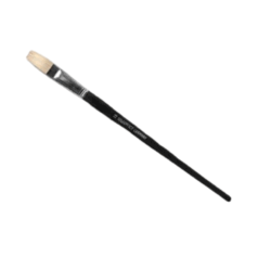 Pincel espatulado número 6 con cerdas sintéticas y espátula metálica para aplicación de pintura y efectos texturizados.