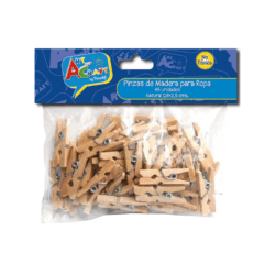 Pinzas de Ropa Madera 48 Piezas, tamaño 1 x 4.9 cm, perfectas para colgar ropa, manualidades y más. Resistente y ecológica.