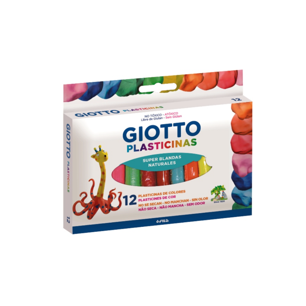 Set de plasticina 12 colores, suave y fácil de moldear, perfecto para actividades creativas de niños, fomentando la imaginación y habilidades manuales.