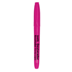 Destacador Lápiz Rosado Flúor Punta Biselada ISOFIT