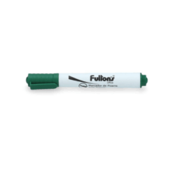 Marcador verde para pizarra blanca, punta redonda, perfecto para escribir y borrar fácilmente sin dejar residuos. Ideal para uso en clases y presentaciones.