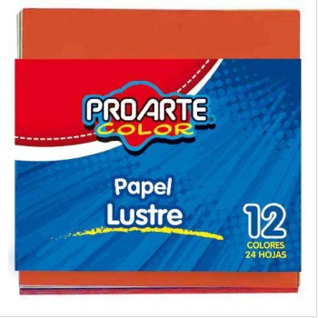 Papel Lustre 10 x 10 cm 24 Hojas 12 Colores PROARTE
