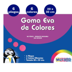 Carpeta Con Goma Eva 6 Colores 6 Laminas Murano