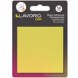 Notas Adhesivas Transparente Amarillo Neon 76 x 76 mm LAVORO
