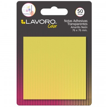 Notas Adhesivas Transparente Amarillo Neon 76 x 76 mm LAVORO