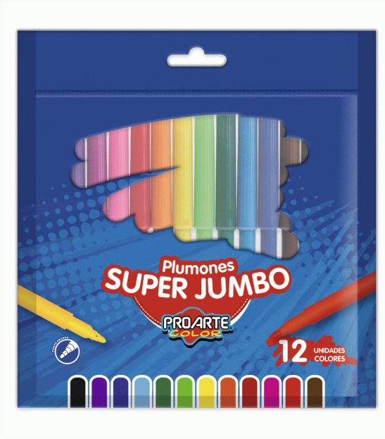 Plumones Super Jumbo 12 Unidades Colores PROARTE
