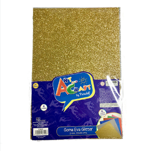 Set de 6 Goma Eva Glitter 2mm de 20 x30 cms ART&CRAFT