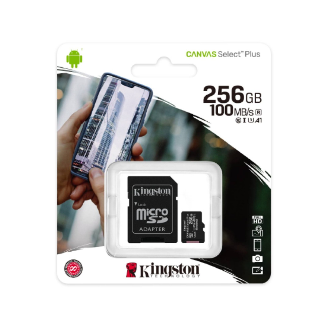Tarjeta de Memoria MicroSDXC 256GB Canvas Select Plus 100R/85R % KINGSTON