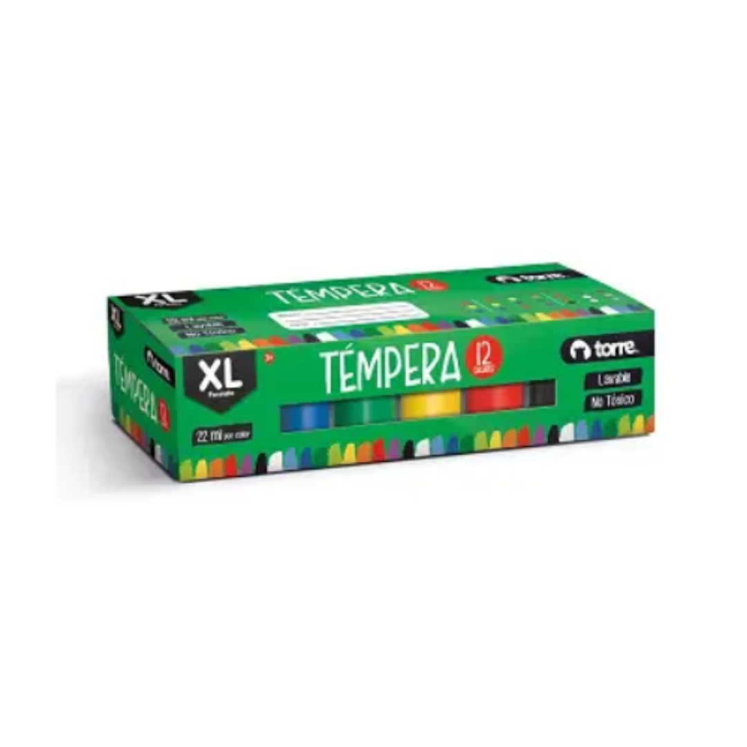 Témpera Lavable 12 Colores 22 Ml TORRE