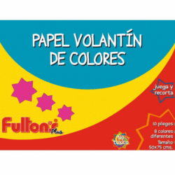 Carpeta Papel Volantín de Colores 10 Pliegos, 8 Colores Diferentes, tamaño 50 x 75 FULTONS