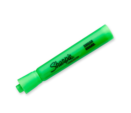 Destacador Sharpie Tank Smear Guard Punta Biselada Verde SHARPIE