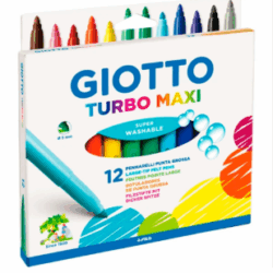 Marcadores Turbo Maxi 12 Colores GIOTTO