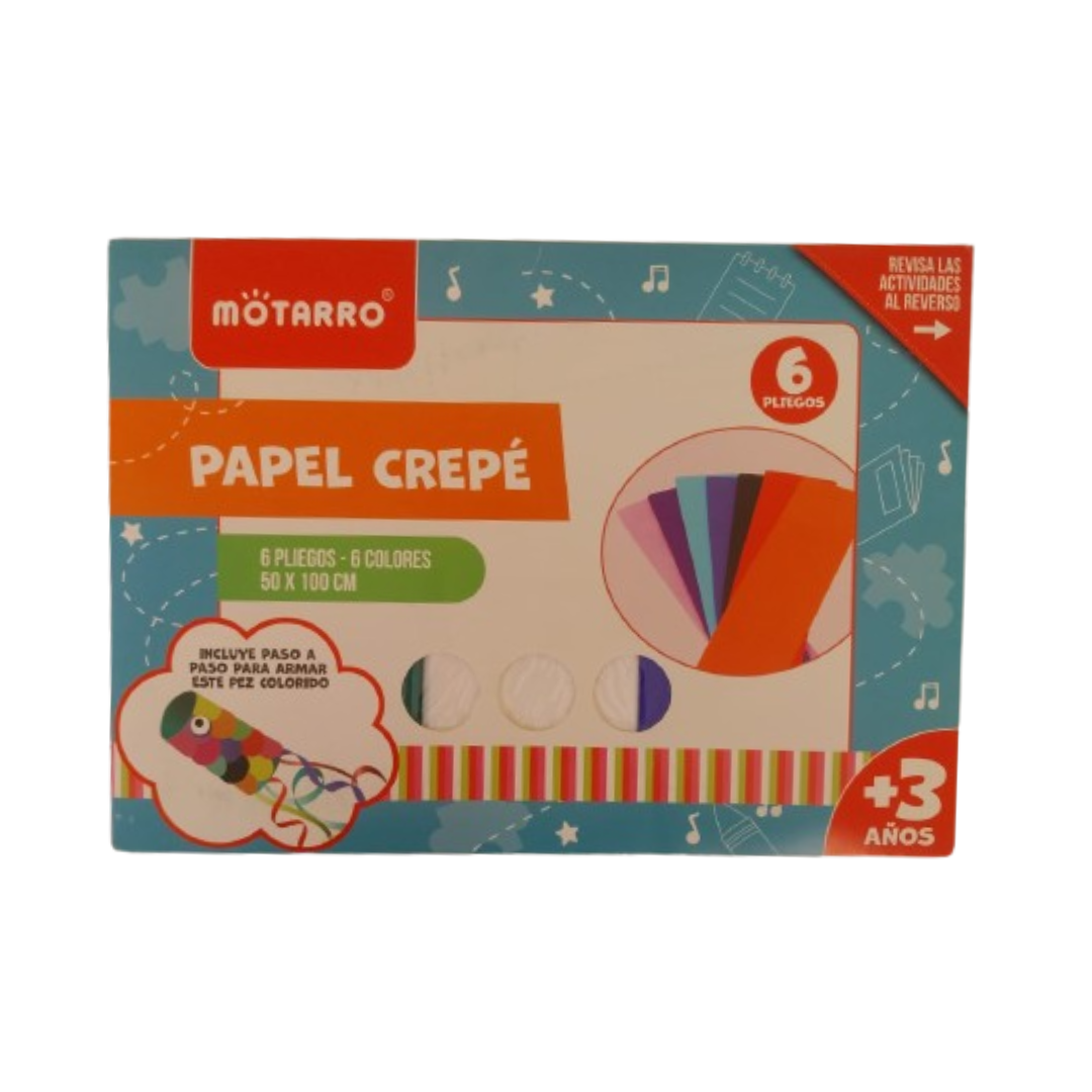 Carpeta Papel Crepé 6 Pliegos 6 Colores MOTARRO