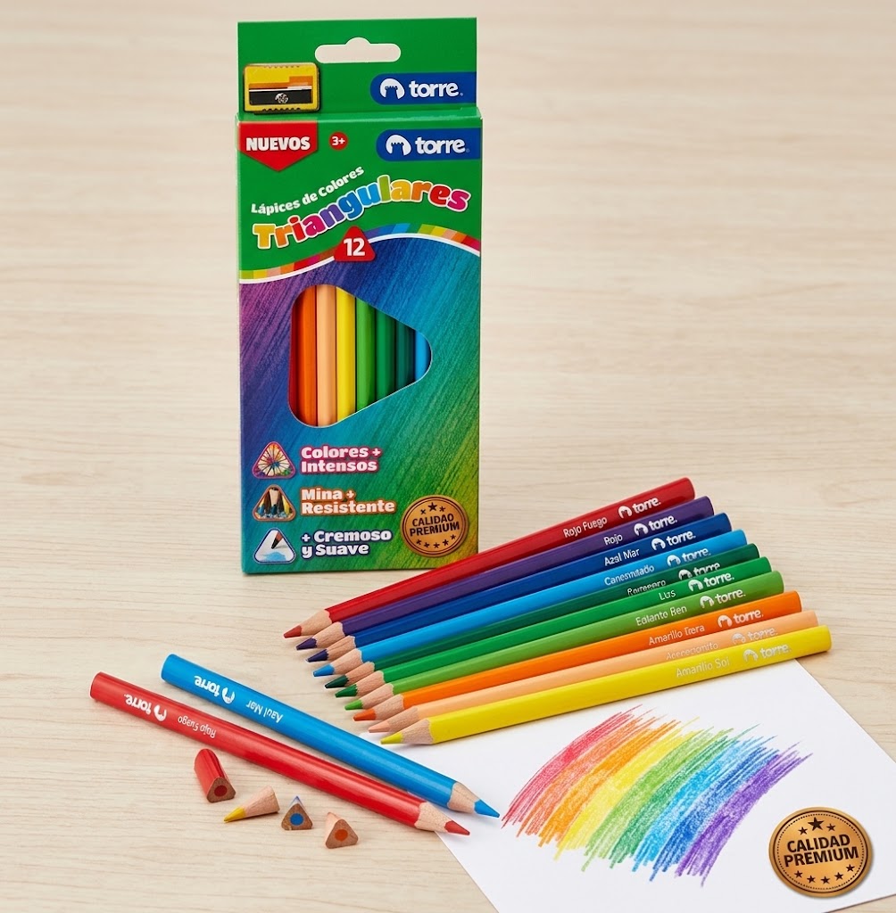 Set de Lápices Para Pintar triangulares TORRE