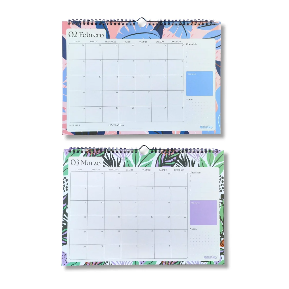 Planner 2026 Floral 35x 25 cms MOOVING - Imagen 2