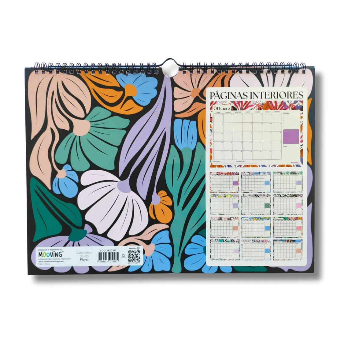 Planner 2026 Floral 35x 25 cms MOOVING - Imagen 3